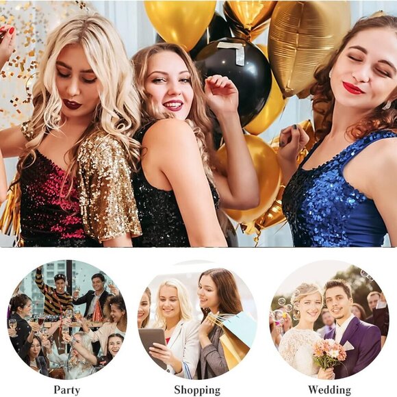 Velvet Evening Clutch Bag Sparkly Sequins Formal Party Handbag for Women main image 6